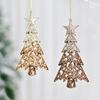 3pcs Shatterproof Glitter Christmas Tree Pendant Gold Merry Christmas Decoration  Party Favors