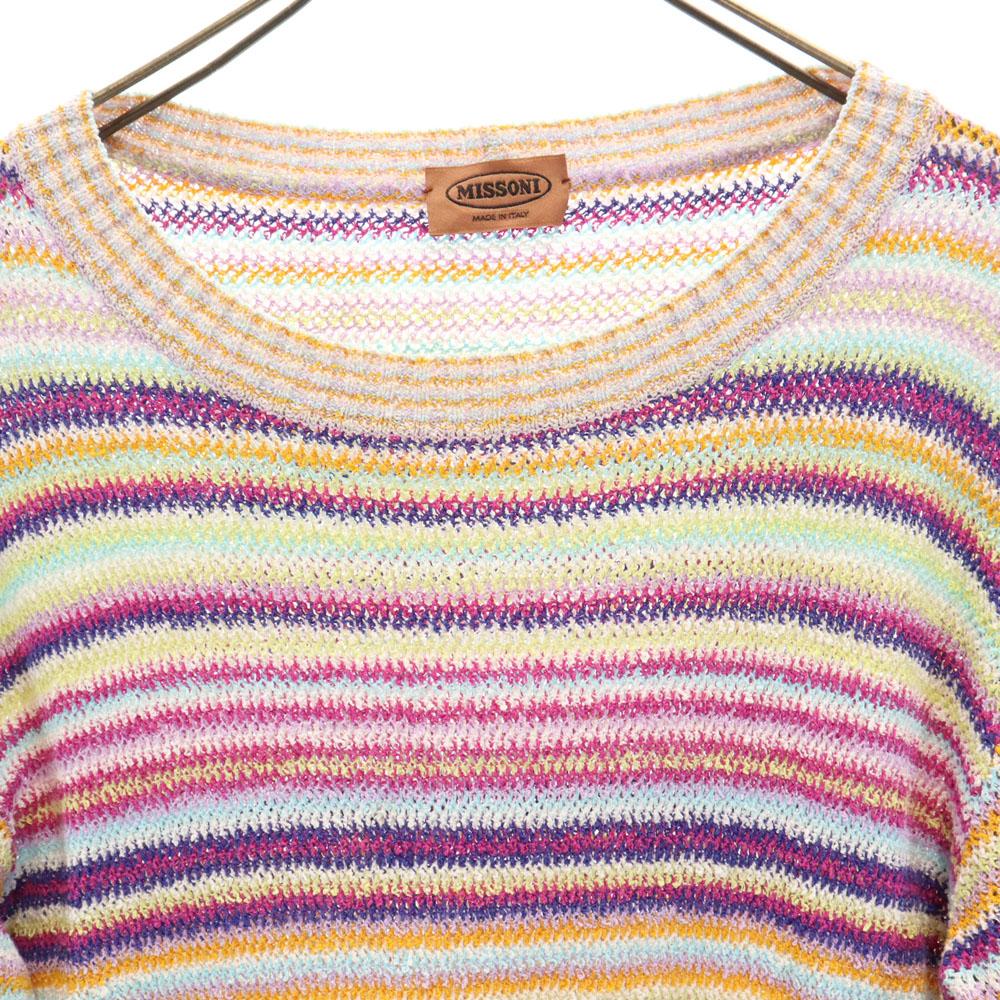 Missoni made in Italy Border Pattern Long sleeve sweater 44 knit Women Used