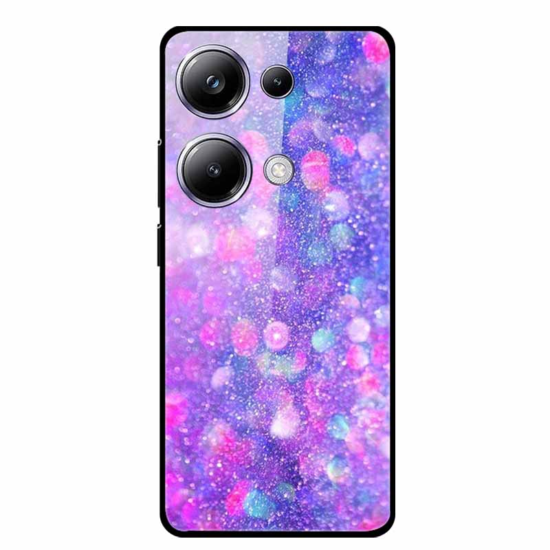 Glass Back Cover For Xiaomi Redmi Note 13 Note13 Pro Case Soft Bumper Hard Tempered Glass Case For Redmi Note 13 Pro Phone Case