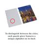 PosterPapaa City of Light Jigsaw Puzzle, Set of 4, 150 Pieces Each, 600 Pieces Total, A4 Size, 8.27" X 11.69", Colorful, Family-Friendly, Bold Puzzle