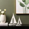 A74E-Sailboat Decor Ornament, Boat Decorations Statue Decor, Art Sculptures And Statues- Modern Sculptures Home Decor 1Set/2Pcs