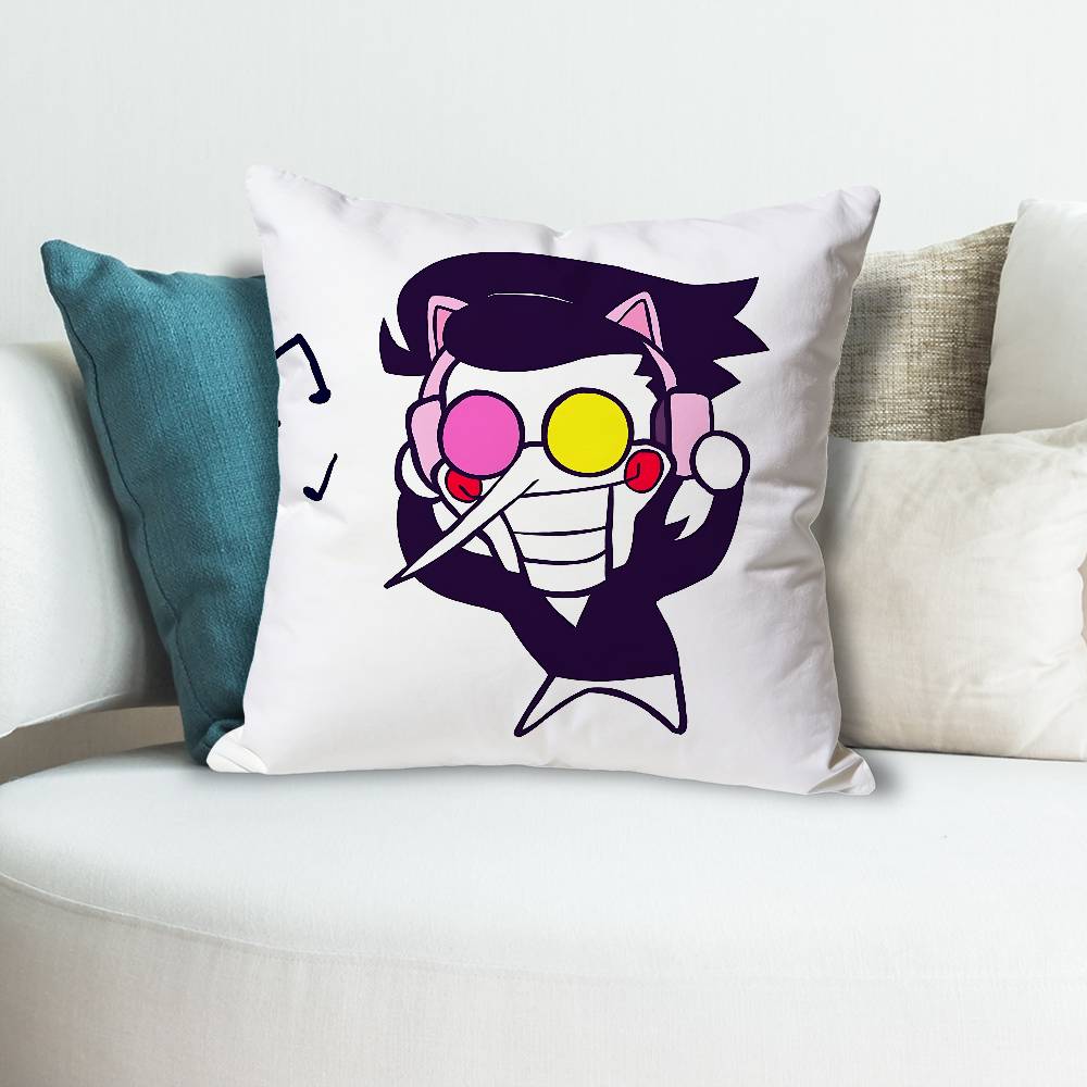 DDeltarunes Spamton Game Pillow Cases for Bedroom Living Room Sofa Home Decor Polyester Cushion Cover with Zipper