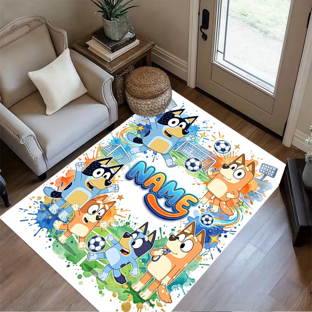 Colorful Animal Friends Customize Your Name Area Rug Design for Entryway Playrooms Kitchen Living Rooms Anti-slip Rug Office home decor