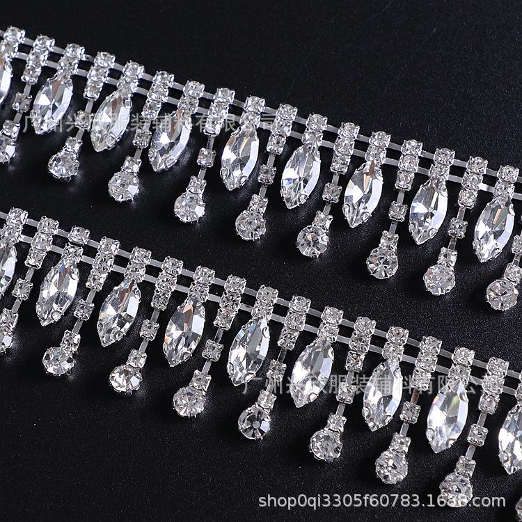 European & American Style Tassel Rhinestone Eyelet Chain for DIY Jewelry