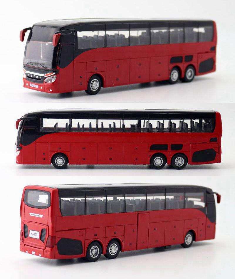 Baosilun 1:32 Alloy Double-Decker Bus Toy with Pull-Back, Sound & Light