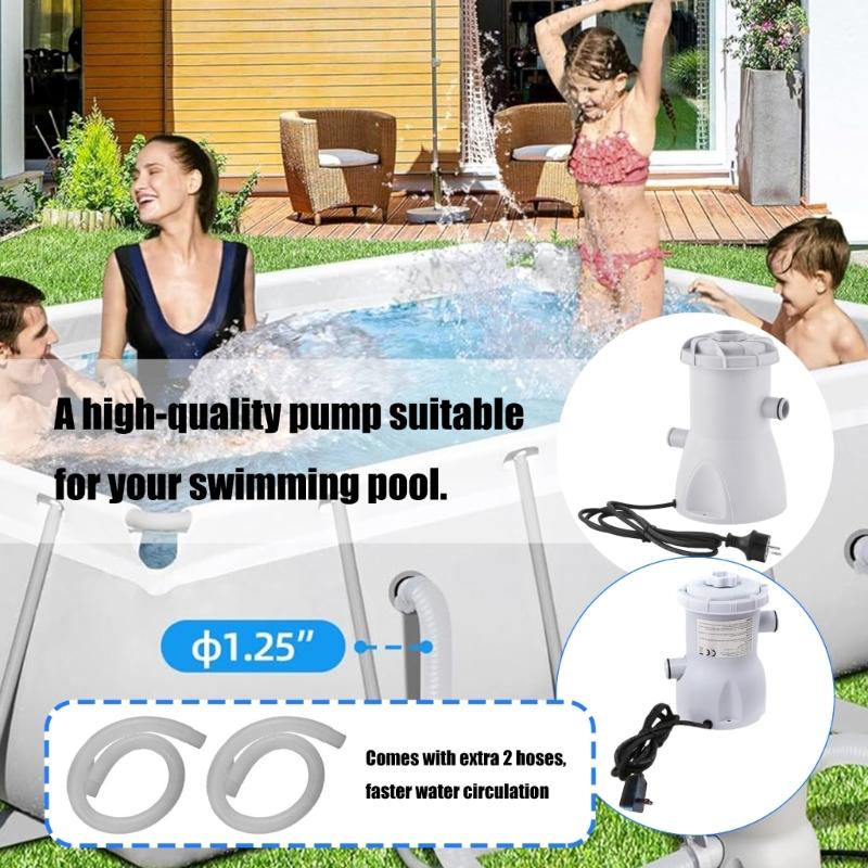 300GPH Pool Cartridge Filter Pump For Above Ground Pumps 110-220V Pool Water Filter Pump Pool Filter Cartridge Pump