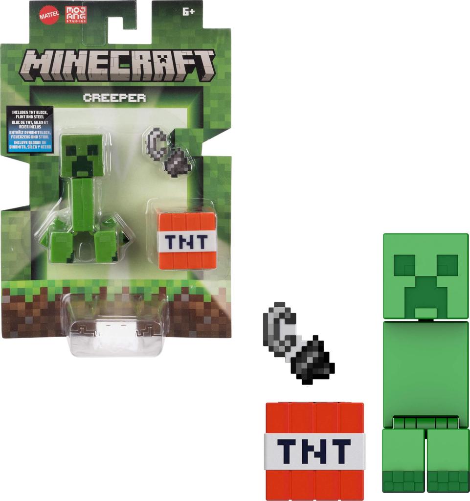 Mattel Minecraft Action Figures & Accessories 2-Pack with Creeper, 3.25-Inch Scale Collectible Toy Set