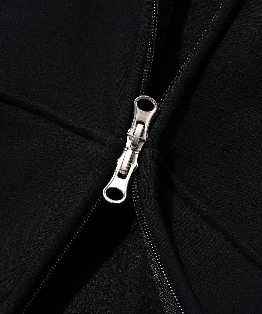 Jemut Pile Oversized Two-Way Zip-Up Hoodie (6 Types) Black Kjhd2407