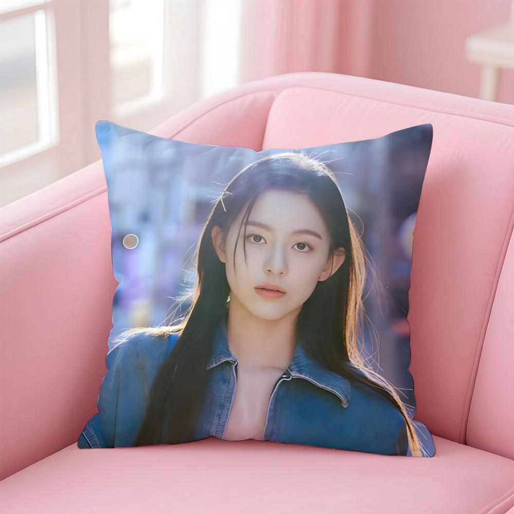 Hot Cute Korean Kpop Actor PPark Jihu Cushion Cover Pillowcase Short Plush Invisible Zipper Room Sofa Cushion Cover