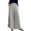 Women's Plus Size Striped Wide Leg Palazzo Pants Elastic High Waisted Baggy Loose Long Trousers