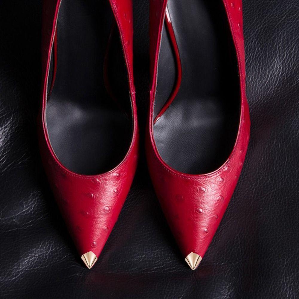 1 pár Dekorační Oprava Bot Podpatky Špička Ochrana Proti Opotřebení Odkopnutí Klipy na Boty Kovový Špičatý Chránič Podpatků