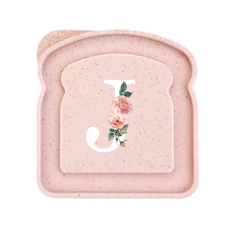 Initials Marked Toast Box Alphabet A-Z Reusable Sandwich Container Box Food Container Sealable Container Small Container