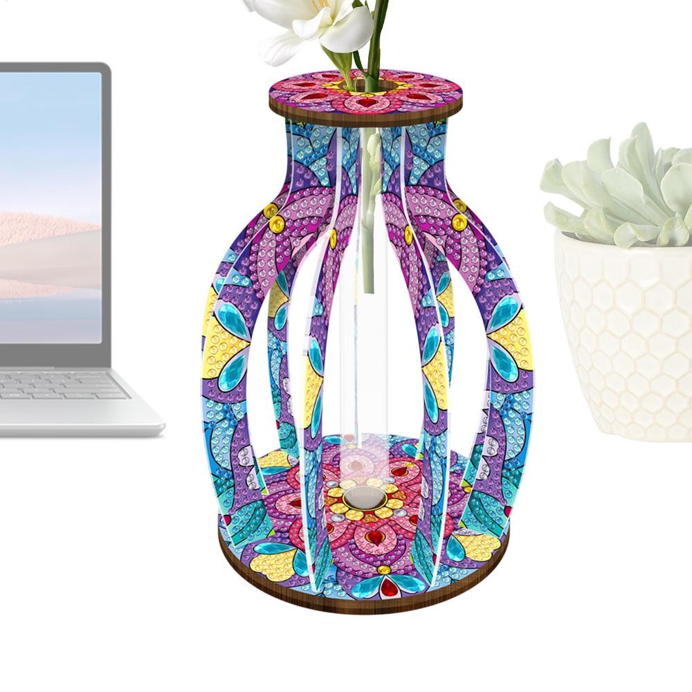 Rhinestones Painting Vase Flower Vase Art Painting Kit Handcraft Accessories Home Decor For Mother Professionals Children