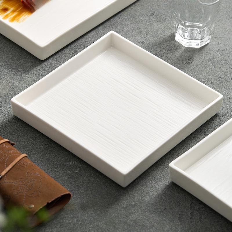 

Керамическая тарелка квадратное блюдо бытовая посуда для элитных ресторанов. Цинше Западный Ресторан Стейк из Говядины Поднос для Закусок