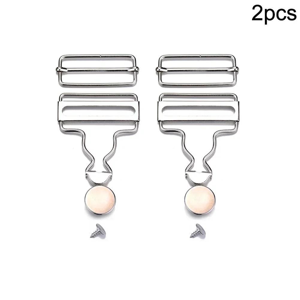 2Pcs Dungaree Fastener Buckle With Jeans Buttons Clips DIY For Denim Jacket Jumpsuits Metal Repair Clothes Supplies