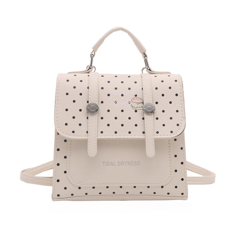 

[Popular Polka Dot Bag] Export Women s Bag 2025 New Fashion Simple Niche Foreign Versatile Textured Backpack Width 18.5cm Thickness 8.5cm Height 17.5cm