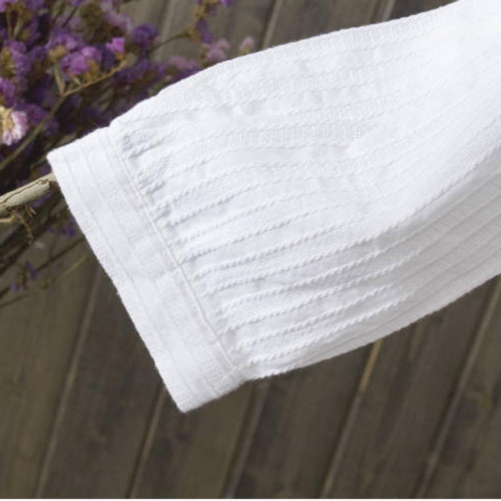 Ladies' White Shirt, Long-sleeved, Loose, Casual Solid Color V-neck Shirt, Ladies' Long-sleeved Top