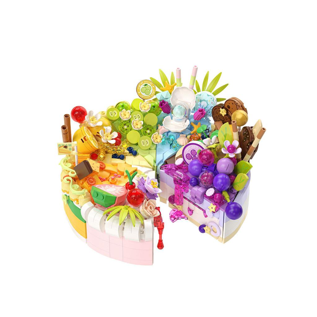 Idea Delicious Food Mini Block Dessert Building Bricks Fruits Cake Strawberry Mango Lemon Grape Chocolates Candy Toy For Gifts