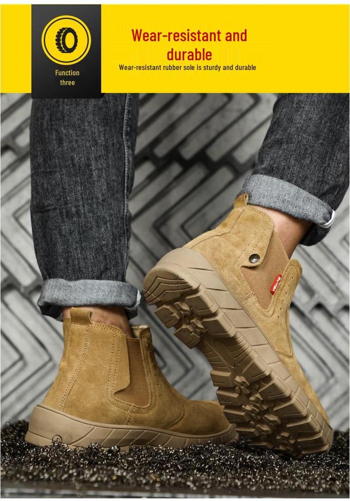 Men's Fire-Resistant Steel Toe Work Shoes - Anti-Smash, Anti-Piercing, Anti-Scald, Comfortable and Safe.
