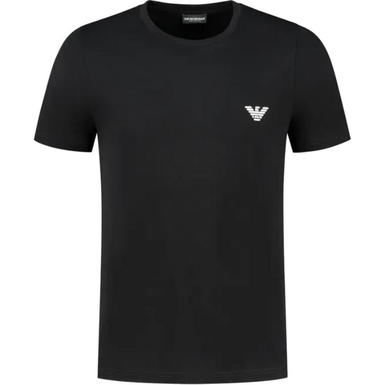 

Emporio Armani Letter Logo Round Neck Pullover Short Sleeve T-Shirt Men T-Shirts Black 211818-3R476-21821 M