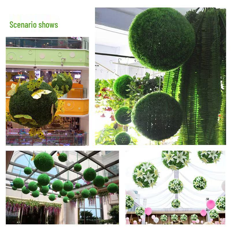 Artificial Green Plant Ceiling Decoration - Hanging Grass Ball for Window, Home, Mall, or Landscaping