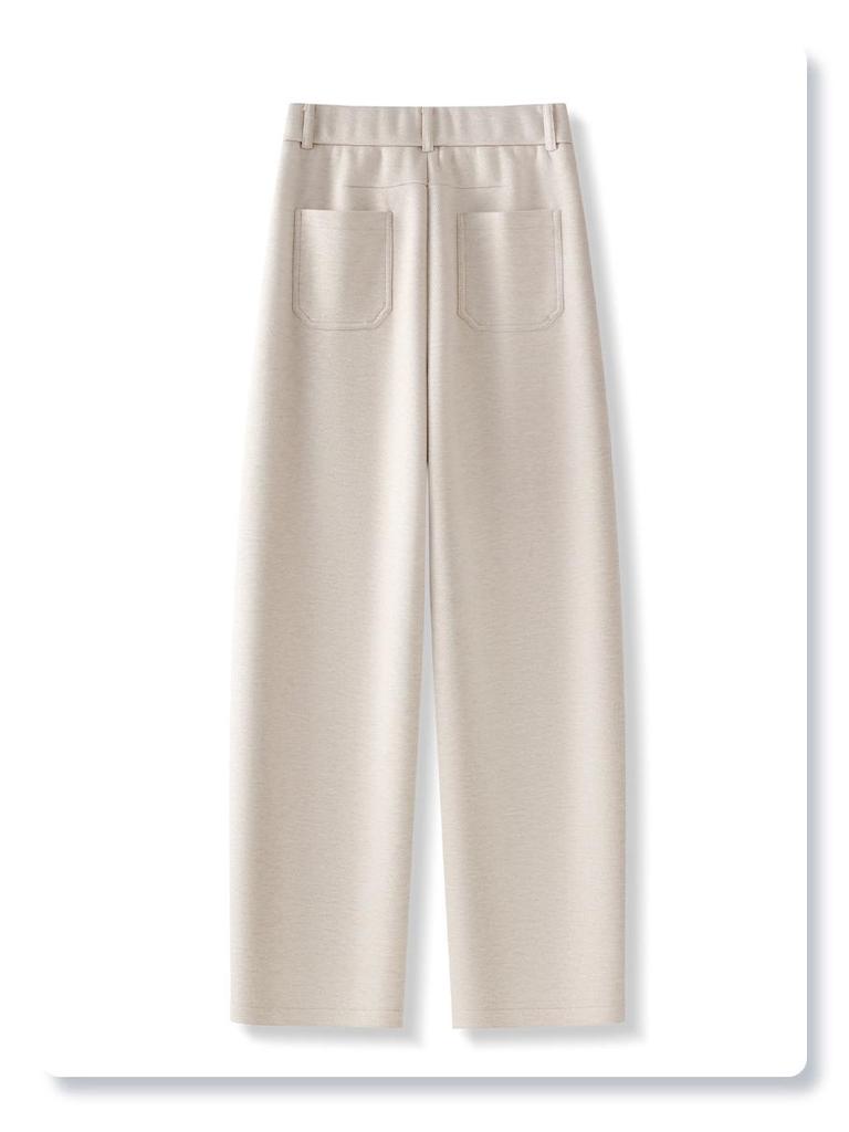 Apricot Wool Blend High-Waist Harem Pants for Women - 2024 Autumn/Winter Collection