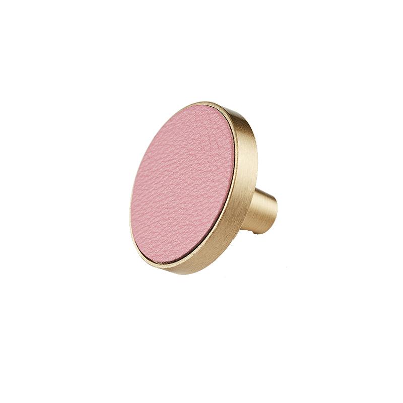 Maniglia a Pomello Rotonda per Mobili in Pelle Satinata Maniglia per Ante di Armadi e Credenze per Cassetti di Guardaroba Accessori in Ottone per Cucina