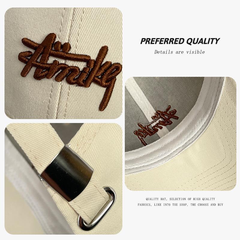 Deep top big head circumference baseball cap men's trendy brand letters versatile face small wide brim peaked cap student visor