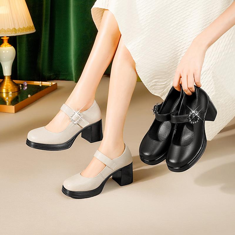 Fashion AIYUQI Women's High Heels 2025 Autumn New Genuine Leather Mary Jane Shoes Women Stylish Platform Dress Shoes Women