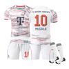 2025-26 Bayern venkovní #10 MUSIALA Sportovní tréninkový dresový set se sockami pro teenagery, děti, dospělé, vlastní jméno, fotbalové soupravy