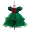 Kids Girls Santa Claus Xmas Elf Princess Sequins Tutu Dress Children Christmas New Year Cosplay Costumes Kindergarten Performance Role Play Outfit