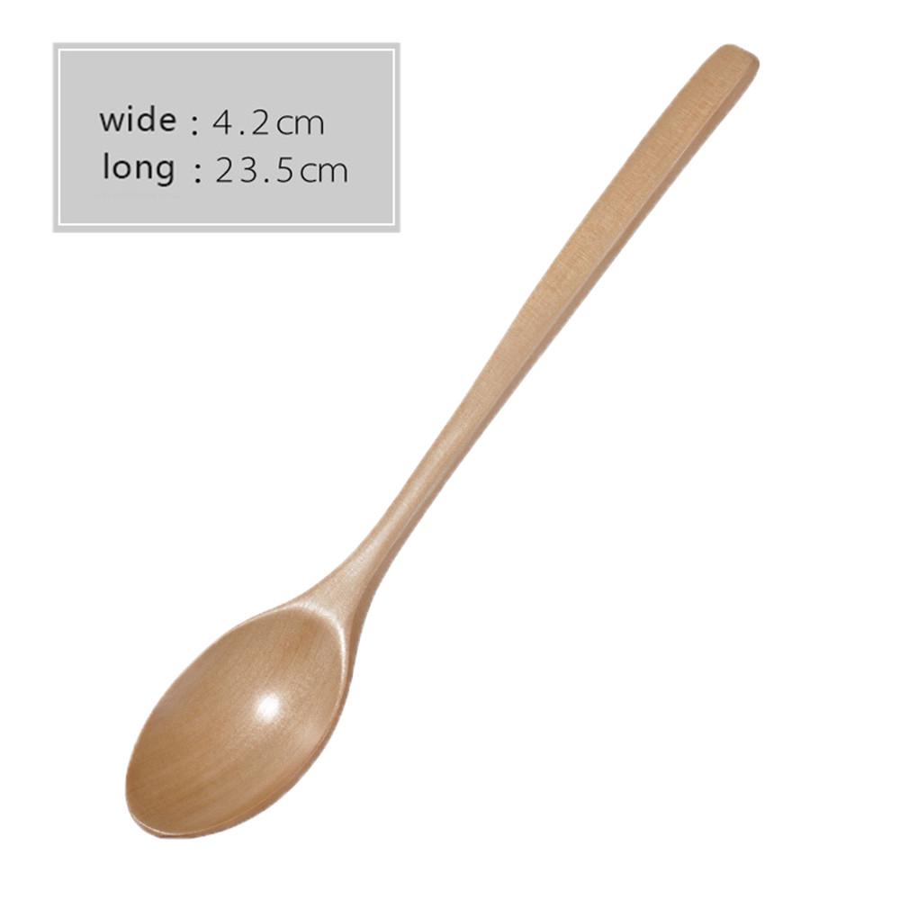 Wooden Spoon Fork Bamboo Kitchen Cooking Utensil Tools Soup-Teaspoon Tableware