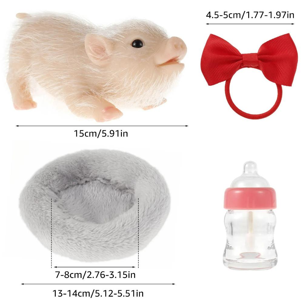 New Simulation Pet Pig Doll Soft Silicone Environmentally Friendly Material Rebirth Toy Office Decompression Artifact Cute Pig Toy for Christmas Gifts