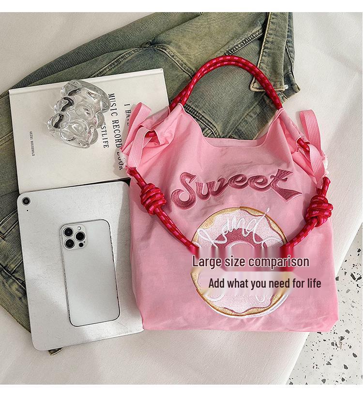 2025 Exquisite Embroidery Eco-Friendly Nylon Canvas Crossbody Shoulder Bag for Women
