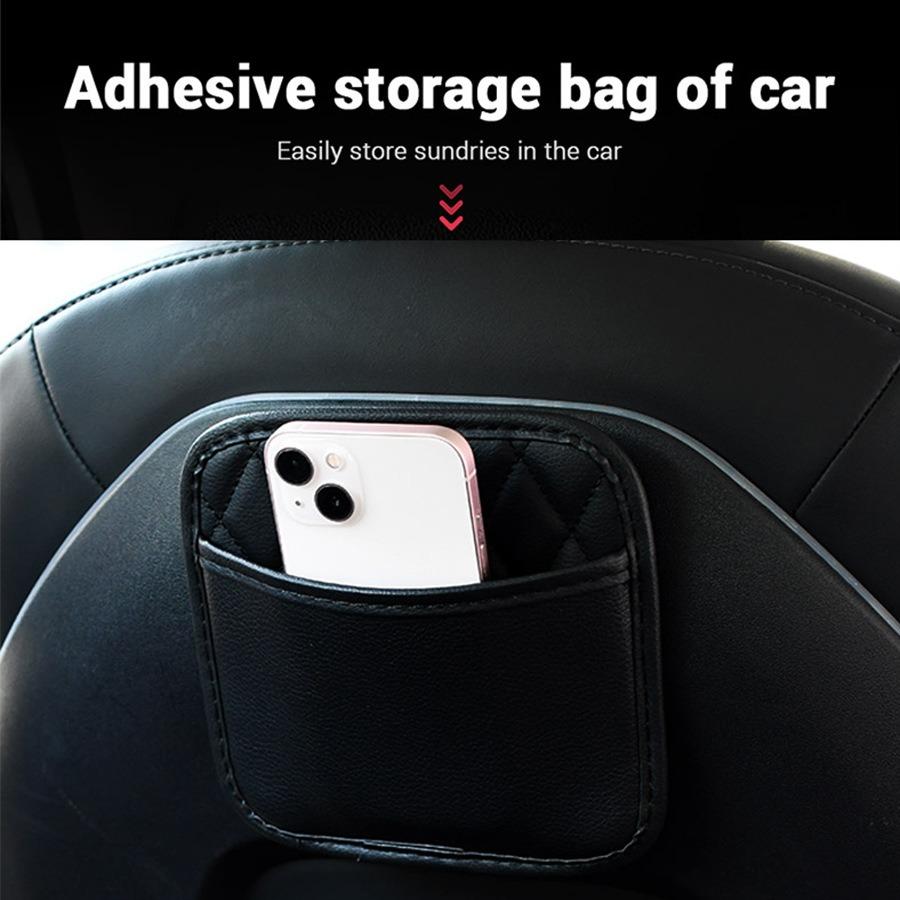 Car Storage Box Stick Console Seat Seam Tidying Kit for Phone Purse Card Sticky Pouch Purse Car Interior Accessories Storage Bag