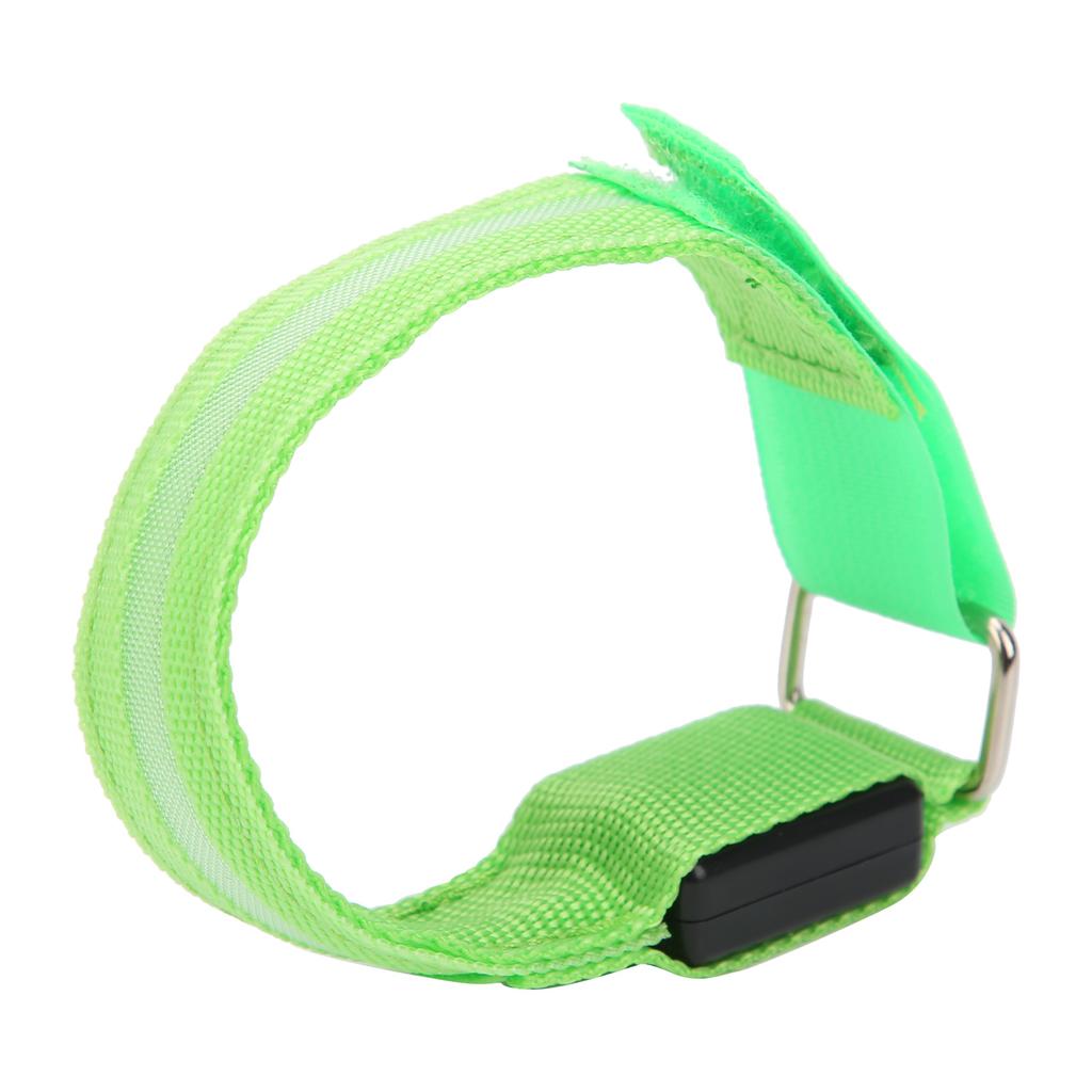 Outdoor Running LED Armband Adjustable Flashing Wristband Cycling Light Up BraceletGreen