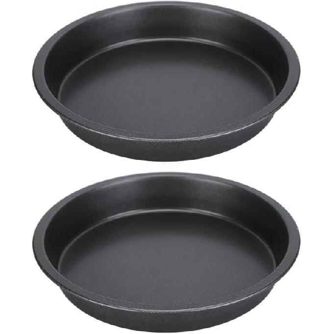 

2 шт. Форма для пиццы, 6 дюймов/9 дюймов/10 дюймов/12 дюймов, круглая форма для пиццы с глубоким бортиком для духовки, антипригарная утолщенная форма для выпечки из углеродистой стали для домашней кухни, можно мыть в посудомоечной машине 6in