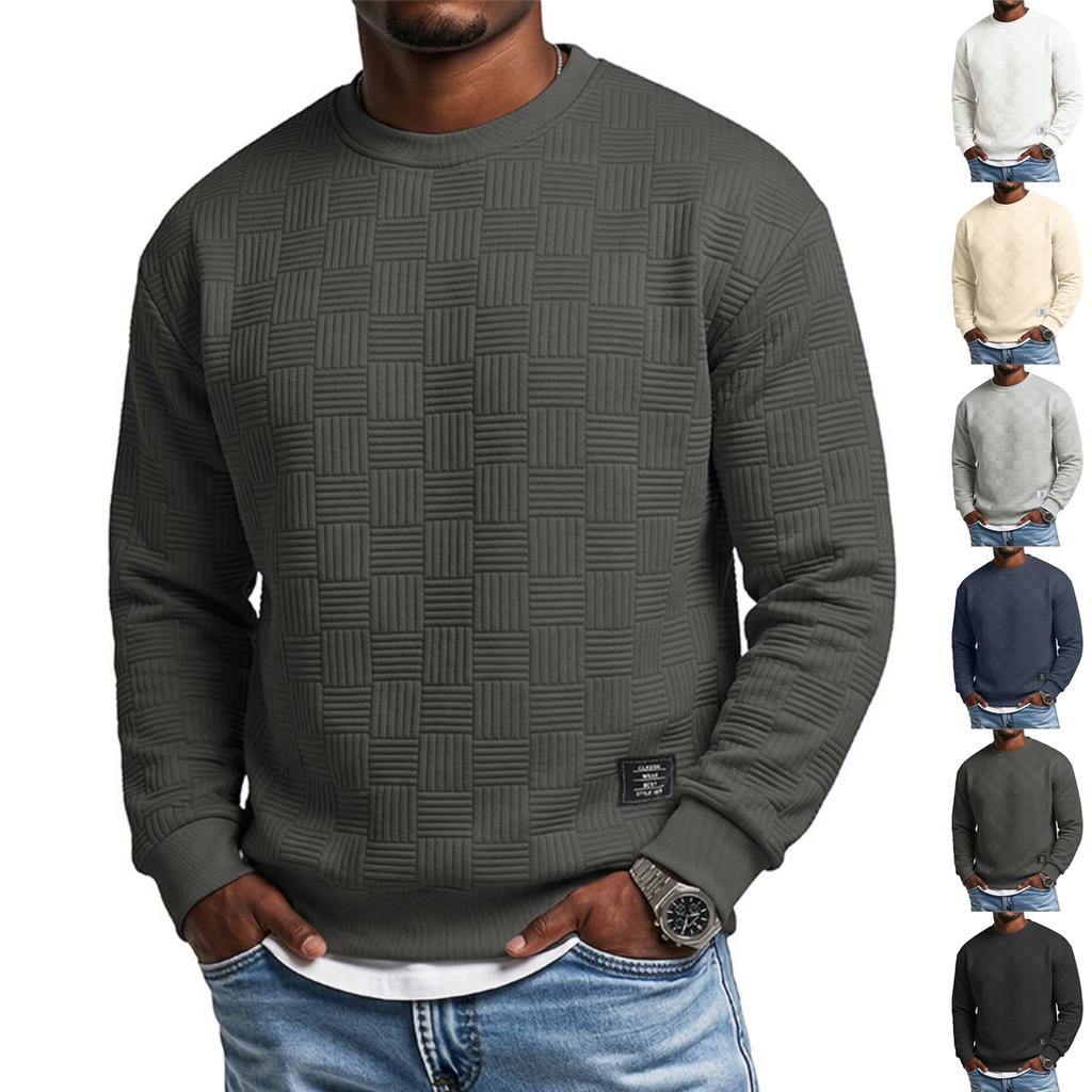 Men's Long Sleeve Crewneck Sweatshirt, Loose Fit, Thick for Fall and Winter