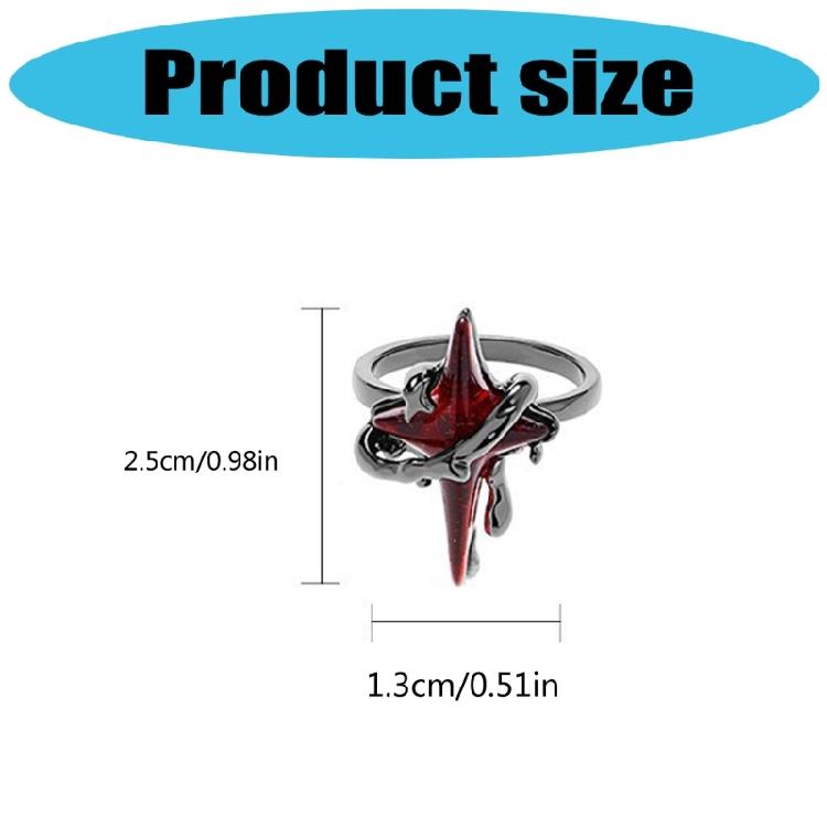 Vintage Adjustable Rings Gothic Opening Rings Star Shape Finger Open Rings Alloy Texture Suitable for Various Occasion