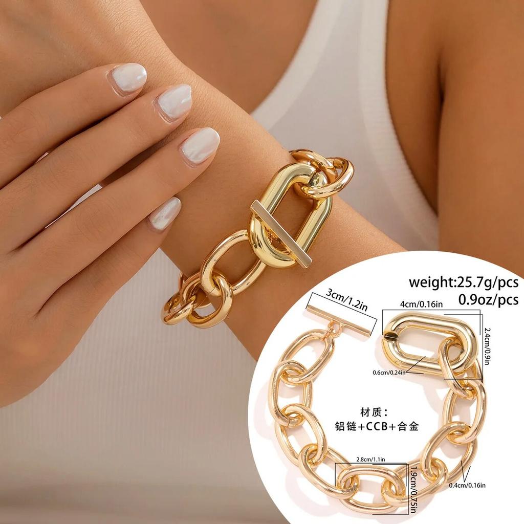 Übertriebene Punk-Kette aus dickem Metall, kurzes Schlüsselbein-Halsband, gotische Schnalle, Choker-Halskette, Schmuck für Damen-Bankette