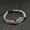 Popular Jewelry Hand-woven Double-layer Emperor Turquoise Bracelet Love Alloy Accessories Stone Bracelet
