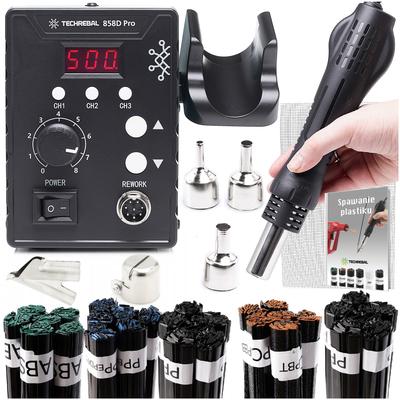 Poste à souder Techrebal 858D Avec Kit d'Éléments pour Soudage Plastique ( 5 Spoiw, Filet, Chaussure, Fer à repasser, Super Buse)