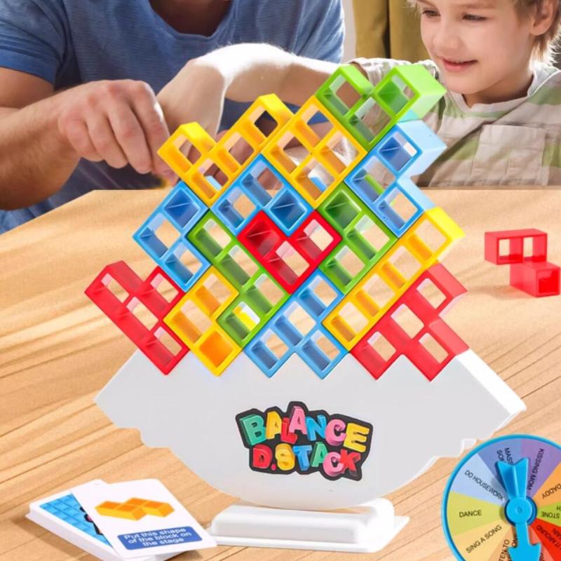 1 Set Puzzle Board Assembly Bricks Educational Toys Tetra Tower Balance Game Stacking Building Blocks For Children
