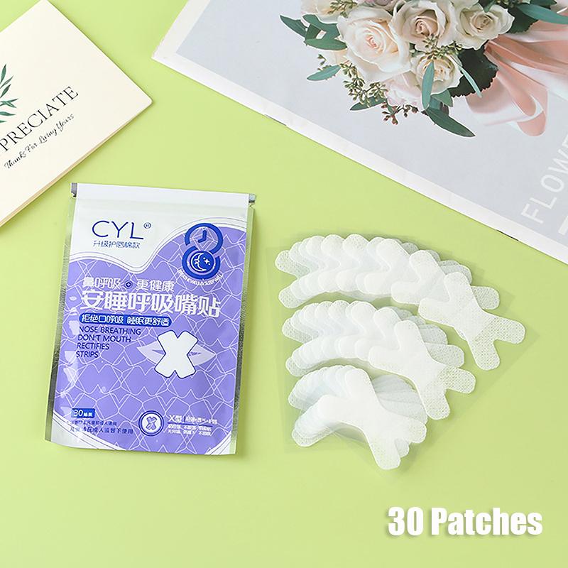 

30 хлопковых пластырей для сна для детей и взрослых, пластырь для рта от храпа, для улучшения носового дыхания, улучшения ночного сна