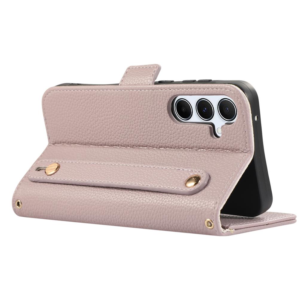 For Samsung Galaxy S24 Leather Case with Card Holder, Straps, Shockproof Wallet Phone Cover