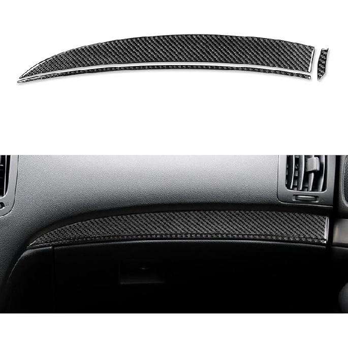 2 Stück Radio-Konsolen-Panel Kohlefaser-Aufkleber-Abdeckungs-Kit AC-Knopfrahmen für Infiniti G37 2008-2013 G35 2007-08 G25 2011 2012 Q60 2014 2015 (Stil B.)