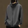 Autumn and Winter Polar Fleece Hooded Cardigan Sweatshirt Solid Color Simple Men's Zipper Jacket Top