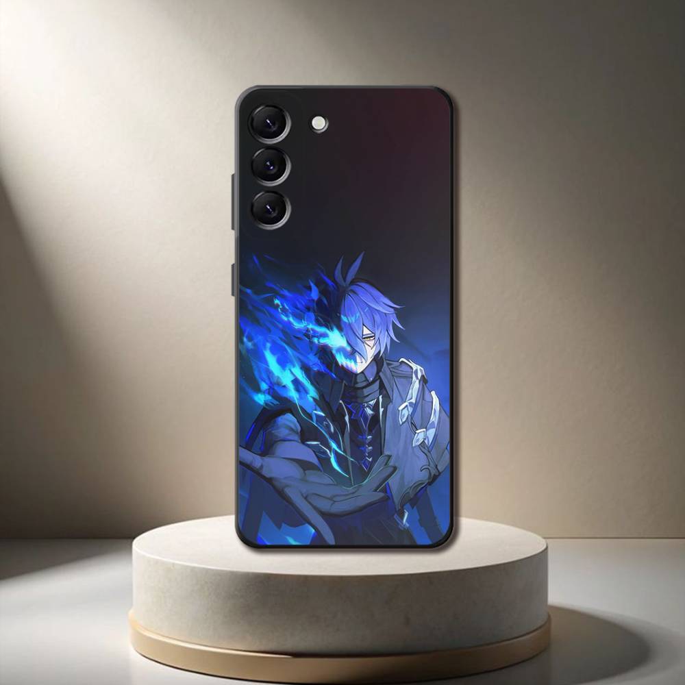 Genshin Impact F-Flins Phone Case For Samsung Galaxy A 73,72,51,53,52,71,22,5G,Note,J7,8,9 Soft Black Cover
