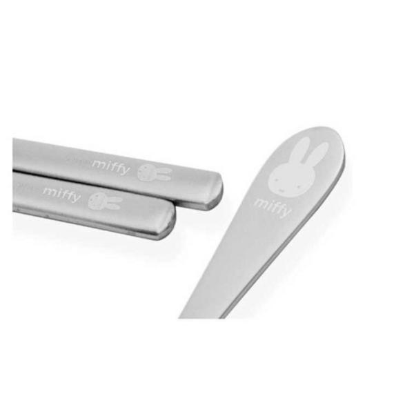 Kitchen Oil Children's Laser Miffy Stainless Steel Spoon Fork Chopsticks 2 Set, 2 Spoons+2 Forks+2 Chopsticks, Mixed Colors, Korean Popular Tableware