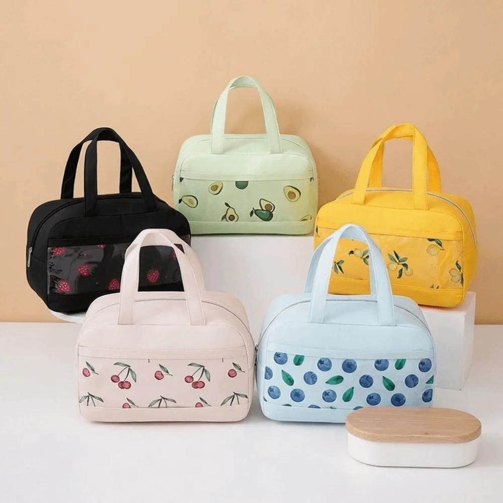 Große Kapazität Fruchtbedruckte Lunchtasche Auslaufsicher Wasserdicht Thermische Kühltasche Aluminiumfolie mit Reißverschluss Isolierte Kühltasche